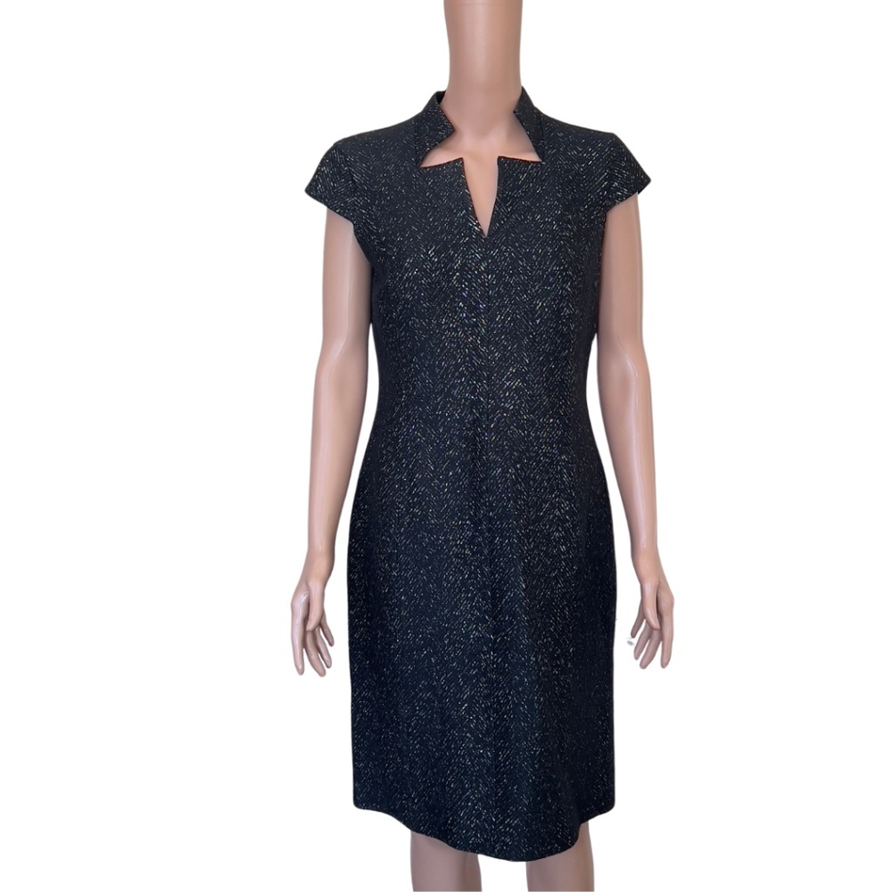 St. John Couture V-Neck Knee Length Dress